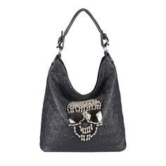 Grosse Nieten Tasche Totenkopftasche Gothic Punk Skull Bag weiss white Edition