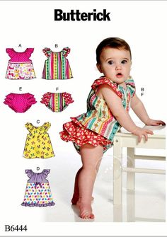 BABY~TODDLER MAKE DRESS~TOP~PANTIES~BOLERO~HAT SEWING PATTERN PREEMIE~24 LBS