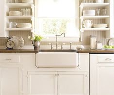 White Kitchen Farm Sink that sink and thick concrete countertops! | dream home ideas White Kitchen Farm Sink that sink and thick concrete countertops! | dream home ideas