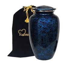 Funeral Urns for small Aluminum Keepsake Urn Sharing for Pet or Human Ashes Keepsake Cremation Urn Miniature Burial Mini Funeral Memorial with in Blue Design for Sharing of Token Amount of Ashes