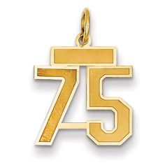 14K Small Satin Number 3 Charm 14K Small Satin Number 3 Charm