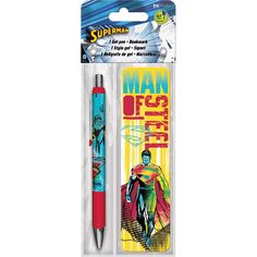 Man of Steel Gel Pen Set 2 Packs = 4 Pens Superman Man of Steel Gel Pen Set 2 Packs = 4 Pens Superman