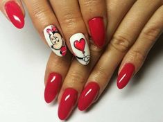 San Valentino unghie gel rosse Minnie