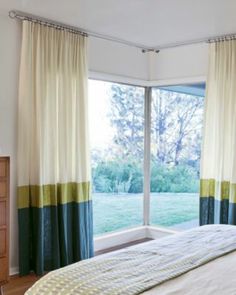 78 Best Color Block Window Treatment Panels Images On Pinterest Single Pleat Drapery In Malibu Linen Rice 16274 And Geomod Hardware Rod Set Brushed Nickel 15934 Layers Of Color Block Window Treatment Panels