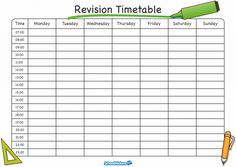 revision timetable template a level