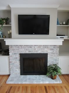 How to Paint a Brick Fireplace | Brick fireplace Bricks and Living rooms