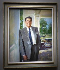 US President Ronald Reagan Portrait Painting Large 12/"x18/" Real Canvas Art Print