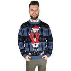 Men/'s Black /& White Stripe Convict Knitted Jumper Halloween Black// White Jumper