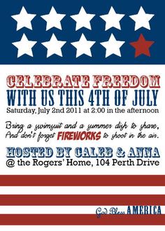 4th of july party invitations
