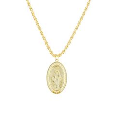 Gabriel Medal Pendant Mia Diamonds 14k Yellow Gold Polished and Satin Hollow Spanish St