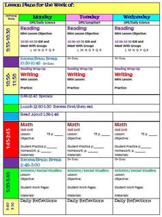 cute lesson plan template