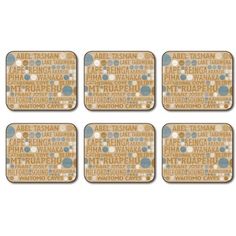 New Zealand Simply New Zealand Coasters - Set of 6 | Table Wear ... New Zealand Simply New Zealand Coasters - Set of 6 | Table Wear ...