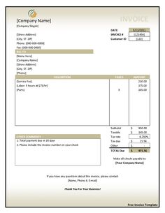 sample of invoices