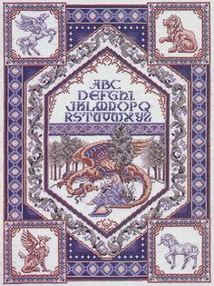 Teresa Wentzler Camelot Sampler cross stitch leaflet Just Cross Stitch 1995