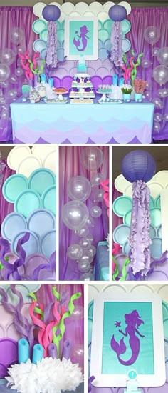 Mermaid Birthday Party Mermaid Theme Birthday Party, 6th Birthday Parties, Kids Birthday, Theme Parties, Cake Birthday, 1st Birthdays