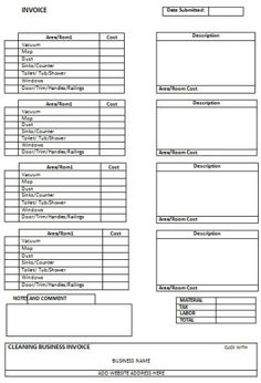 invoice template cleaning services