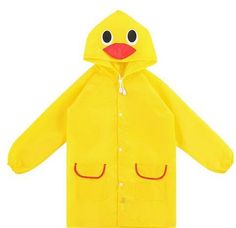 Baby Duck Raincoat 90 Summer Baby Boy Girl Duck Waterproof Cute Cartoon Hoodie Zipper Lightweight Rainwear Coat Outfit