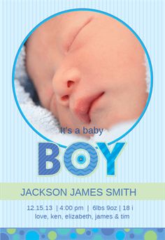 baby boy announcement templates