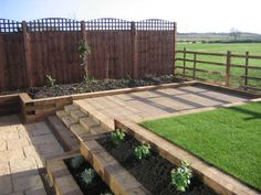 Garden Design Using Sleepers sleeper retaining walls and pavior capped steps | for the home Garden Design Using Sleepers sleeper retaining walls and pavior capped steps | for the home