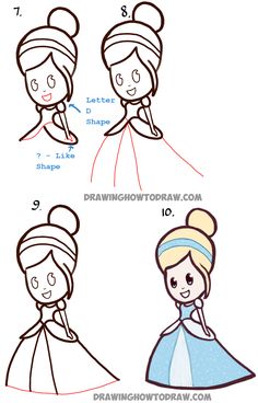 how to draw cute baby chibi cinderella easy step by step drawing tutorial easy disney drawingsdisney princess