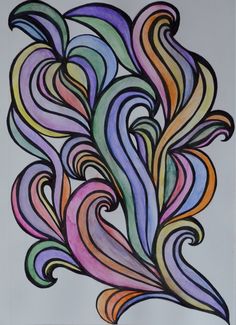 sharpie watercolor pencils using swirls marker sf colorful doodles abstract
