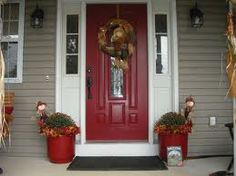 Front Door Red always wanted a red front door. paint is from lowes- rust oleum Front Door Red always wanted a red front door. paint is from lowes- rust oleum