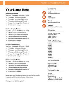 free professional resume templates download