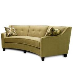Flores Design Memphis Curved Sofa I Love The Tufted Back Low Arms The Sofa Features And Arced Design In A Lovely Mushroom Color This Furniture Piece Seat Cushion Attachment Tailored