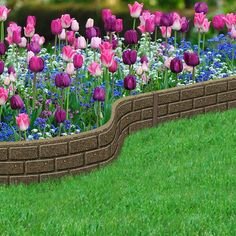 Multy Home EZ Border Stones 4 ft Earth Rubber Garden Edging