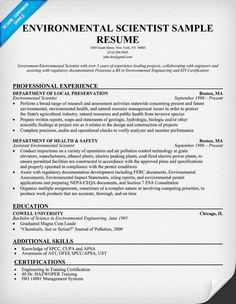 environmental scientist resumes