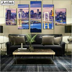SODIAL 5Pcs//Set,DIY Full Square Diamond Painting,Stitch Cross,5 Panel Movie Castle Landscapes Diamond Embroidery Bedroom Decor Art