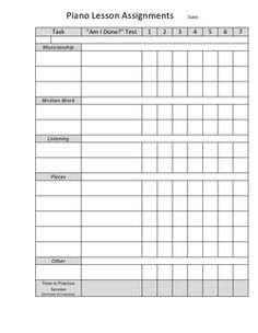 music practice journal template