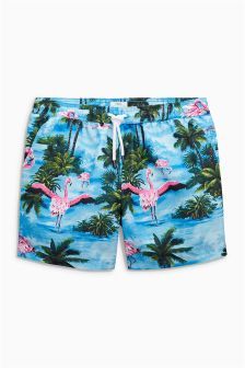 WWT Watercolor Floral Mens Fashion Beach Shorts with Mesh Lining//Side Pockets