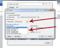template for labels in word