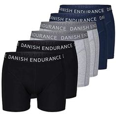 Mutande Intimo Classico Nero Blu DANISH ENDURANCE Boxer da Uomo in Cotone Elasticizzato Grigio Pacco da 6 Mimetico