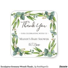 Soft Teal Custom Wedding Gift Tag Sticker