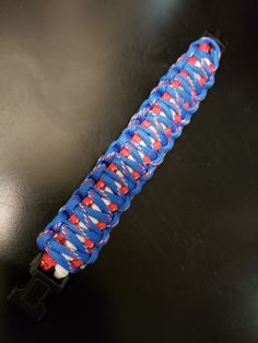 550 Paracord Survival Bracelet King Cobra Black//Blue//Bruiser Camping Tactical