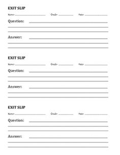 ticket out the door template