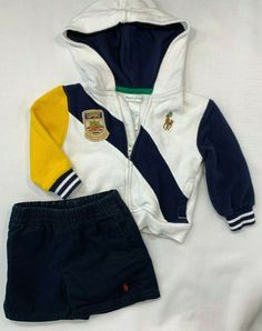 Ralph Lauren Baby Boys Patchwork Plaid Coverall Navy Multi Sz 9M NWT