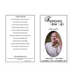 ao sparkle letter single fold funeral program template has lovely