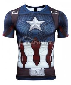 PONGONE Dri-Fit Compression Shirt,Super Heros Running Tee Crewneck T-Shirt Workouts Baselayer