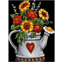 Sewing Machine Teapot Cup Cross Stitch DIY Full Round Diamond Painting Surprise