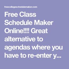 free schedule maker college