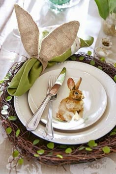place settings Easter Childrens Ea Personalised Ceramic bunny Easter bunnies