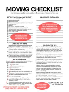 moving to another state checklist