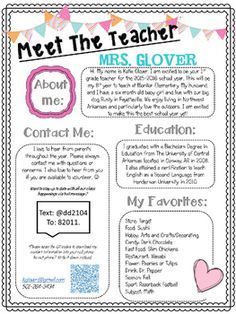 back to school letter from teacher