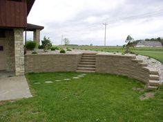 curved and stepped retaining wall...