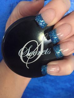 42 Best Pisces Zodiac Inspired Nails Images On Pinterest Pretty Blue Glitter Encapsulated Tips Give This French Mani An Edgy Look Nsi Nails