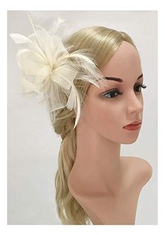 Biruil Fascinators Hat for Women Girls Sinamay Flower Feathers Tea Party Cocktail Headband Hair Clip