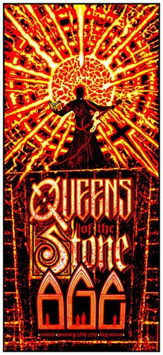 044 Queens Of The Stone Age Art Print Rock Band Music Art 24/"x33/" Poster